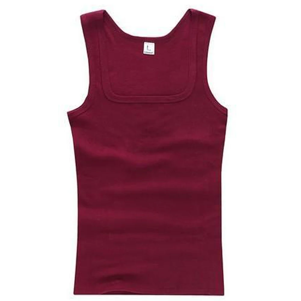 Color: Burgundy, Size: L - 2024 Summer Plus Size Men Clothing Tank Tops Black White Gray Singlets Sleeveless Fitness Men Vest Casual Bodybuilding Vest New