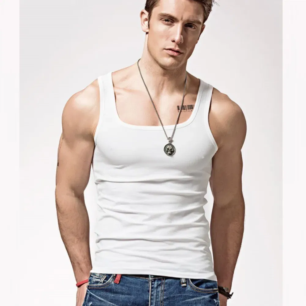 Color: Burgundy, Size: L - 2024 Summer Plus Size Men Clothing Tank Tops Black White Gray Singlets Sleeveless Fitness Men Vest Casual Bodybuilding Vest New