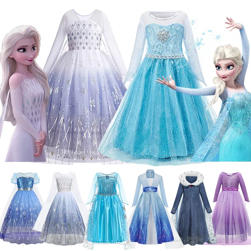 Kid Size: 13, Color: Red - Disney Frozen Elsa Anna Princess Dresses Girls Mesh Sequin Dress Kids Cosplay Snow Queen Costumes Carnival Birthday Party Gowns