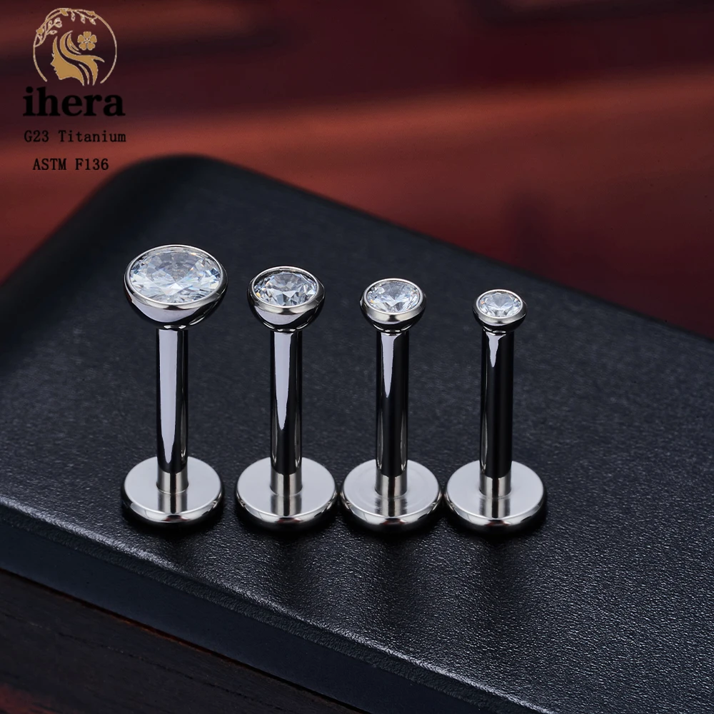 Metal color: Imitation Rhodium Plated, Ships From: CHINA, Main Stone Color: Chocolate Color - 10PCS G23 Titanium Lip Ring Labret Piercing Stud Earring CZ 16/18/20G Push Pin Ear Tragus Cartilage Helix Conch Pierc? Jewelry