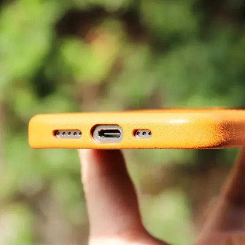 Color: Brown, Material: Silicon - Card Holder MagSafe Leather Phone Case For iPhone 14 16 Pro Max 13 15 Pro 12 Pocket Wireless Charging Alloy Lens Hit Color Cover