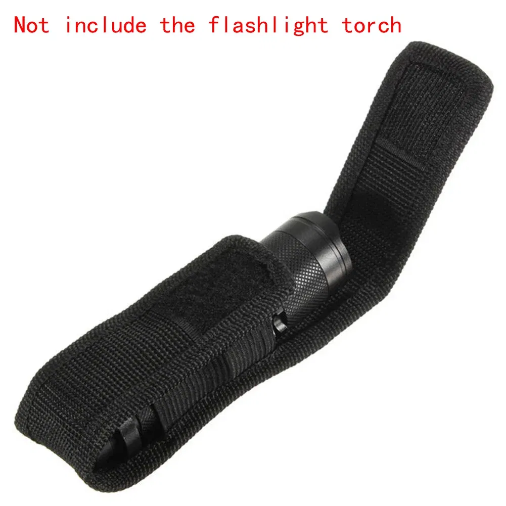 Color: Light Grey - 1PC 12/14/16.5/18cm Nylon Holster Holder Adhesive Belt Pouch Case for LED Flashlight Torch Universal Portable Holster