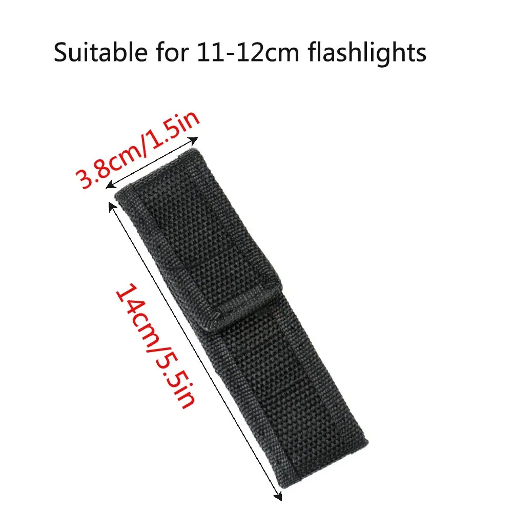 Color: Light Grey - 1PC 12/14/16.5/18cm Nylon Holster Holder Adhesive Belt Pouch Case for LED Flashlight Torch Universal Portable Holster