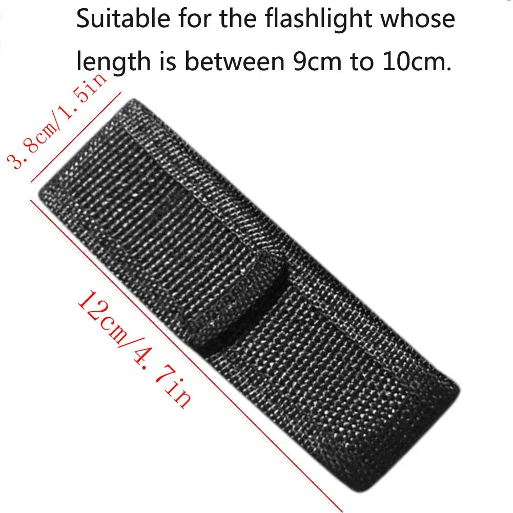 Color: Light Grey - 1PC 12/14/16.5/18cm Nylon Holster Holder Adhesive Belt Pouch Case for LED Flashlight Torch Universal Portable Holster