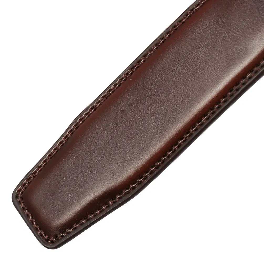 Color: Red, Belt Length: 100cm - 90-130cm Brand No Buckle 3.0cm Wide Genuine Leather Automatic Belt Body Strap Without Buckle Belts Men Good Quality No Holes