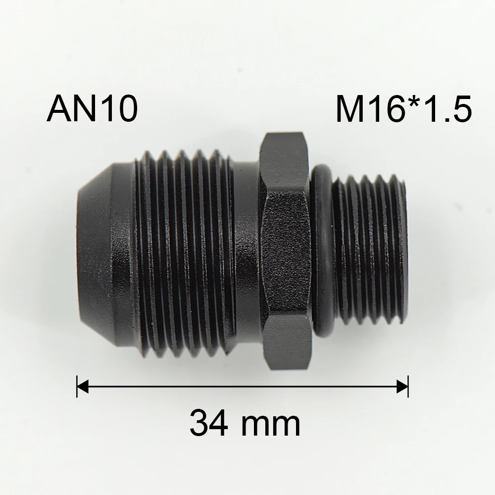 Color: GRAY - Aluminum Straight Adapter Oil Cooler Fitting AN10 To M16*1.5, AN10 To M18*1.5,AN8 AN10 To M12*1.25