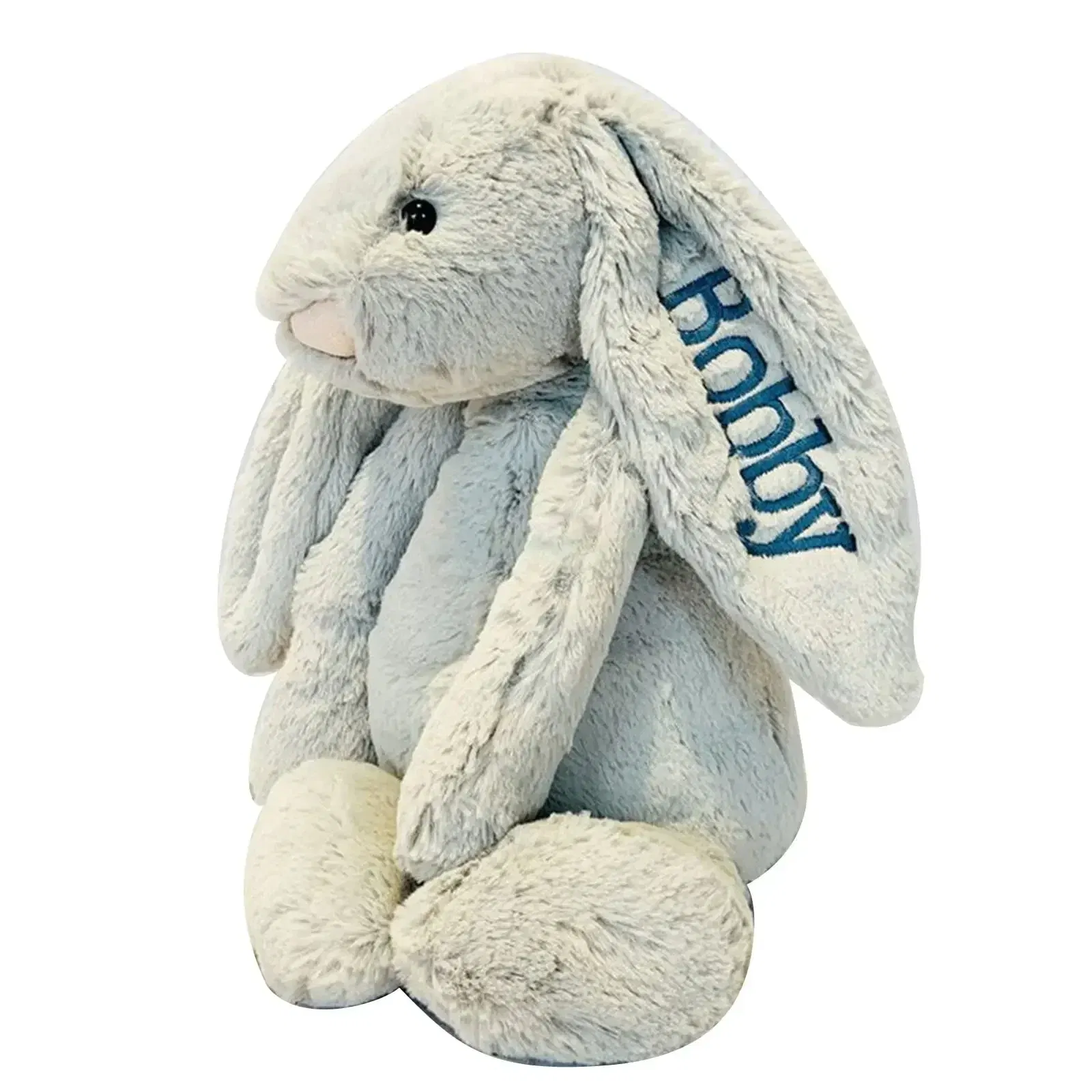Color: GRAY, Ships From: CN, Height: 31cm-50cm - Personalied Baby Gifts Embroidered Plush Bunny Toys with Kids Customized Name First Easter Boys Girls Birthday Gifts Children