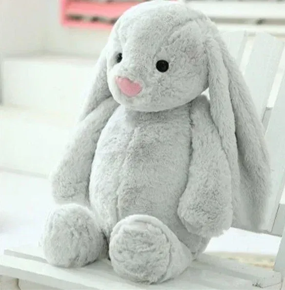 Color: GRAY, Ships From: CN, Height: 31cm-50cm - Personalied Baby Gifts Embroidered Plush Bunny Toys with Kids Customized Name First Easter Boys Girls Birthday Gifts Children