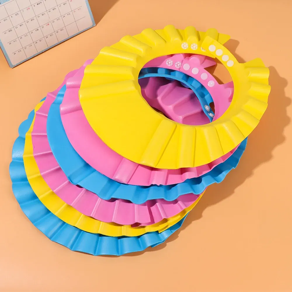 Color: Green - Baby Shower Soft Cap Adjustable Hair Wash Hat for Kids Ear Protection Safe Children Shampoo Bathing Shower Protect Head Cover