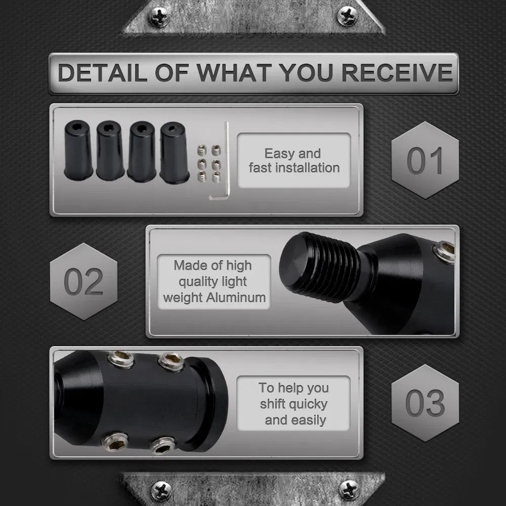 Color Name: Yellow - M12x1.25mm /M10x1.5mm Universal Aluminum Gear Shift Knob Shifter Adapter For Non Threaded Shifters For BMW Mini 4 Colors