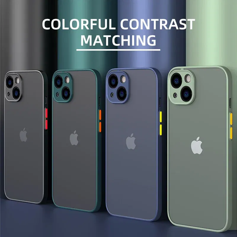 Material: tpu, Color: Blue - Matte Phone Case for IPhone 13 12 11 14 Pro Max Mini Luxury Soft Silicone Shockproof Case for IPhone X XS Max XR 15 7 8 Plus SE