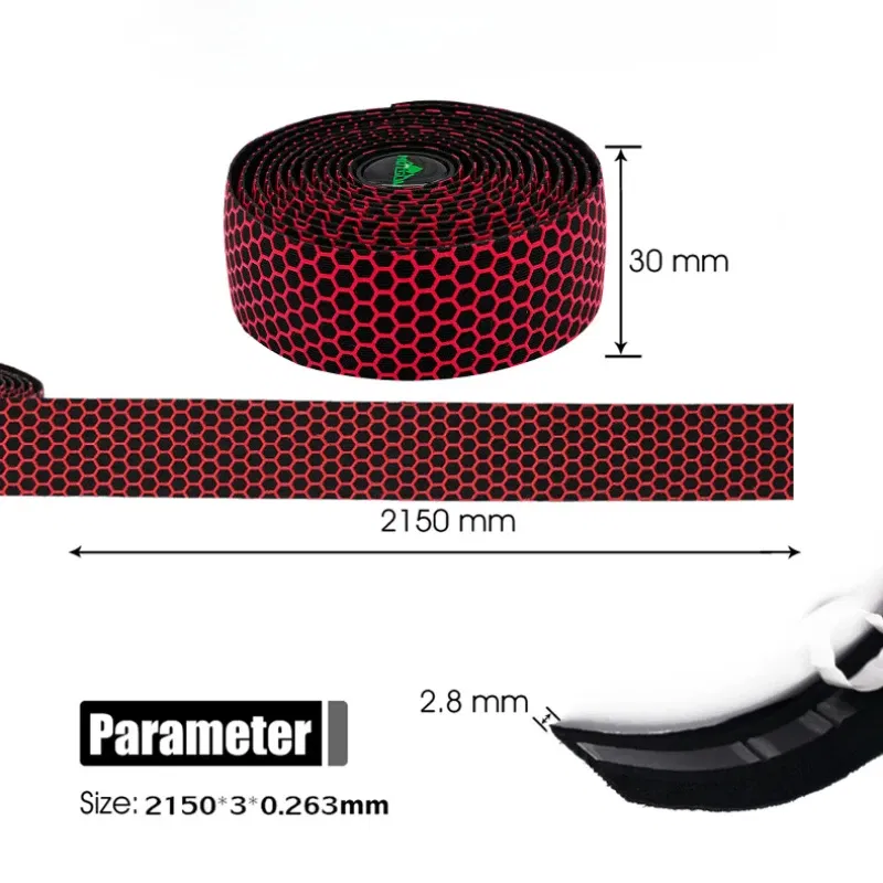 Color: Green - 1Pair  Road Bike Handlebar Tape Anti Slip Silica Gel Handlebar Tape Shock Absorption Cycling Bar Tape Bicycle Accessories