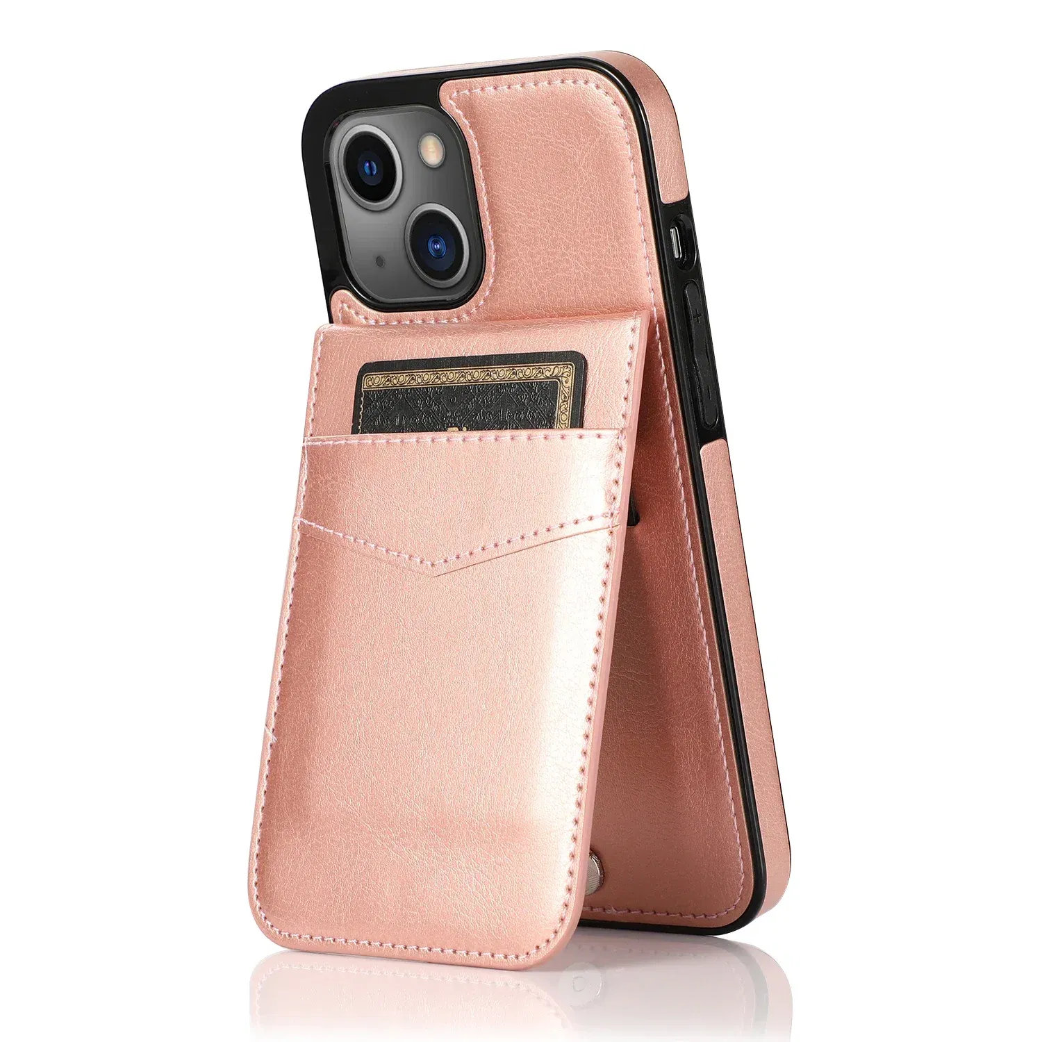 Color: Brown, Material: Nylon - Faux Leather Wallet Kickstand Phone Case for IPhone 13 12 Mini 16E 16 15 14 11 Pro Max X XR XS 7 8 Plus Case with Credit Card
