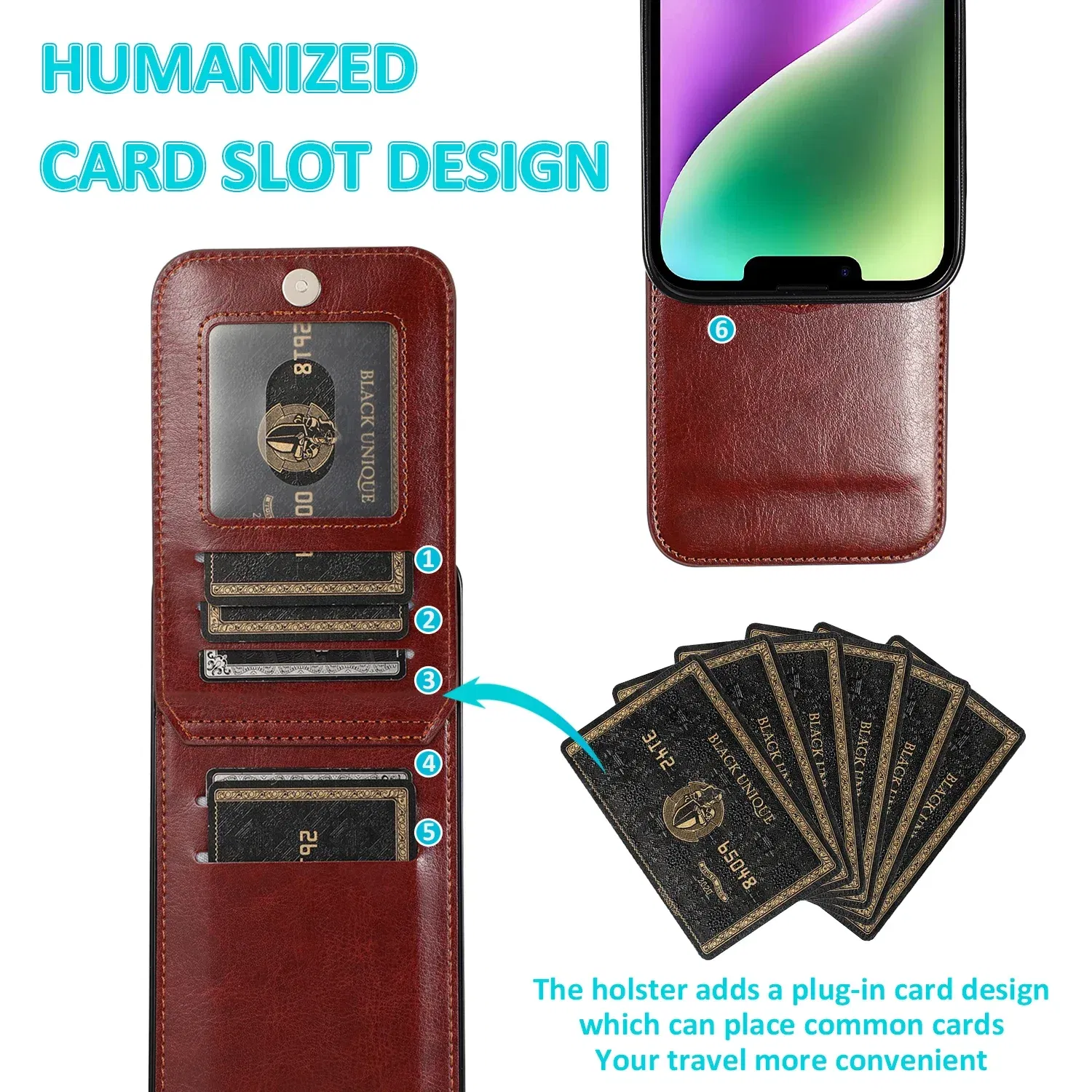 Color: Brown, Material: Nylon - Faux Leather Wallet Kickstand Phone Case for IPhone 13 12 Mini 16E 16 15 14 11 Pro Max X XR XS 7 8 Plus Case with Credit Card