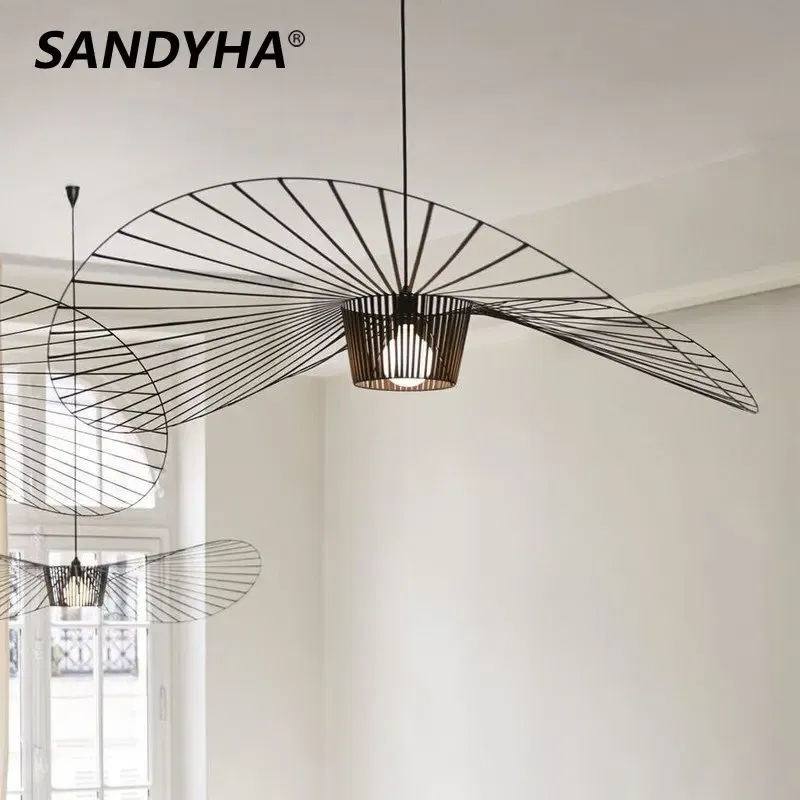 Color: Blue, Wattage: 6-10W - SANDYHA Modern Nordic Hats Pendant Lights Industrial Home Desin Ceiling Lamp Living Dining Room Restaurant Hanging Fixtures