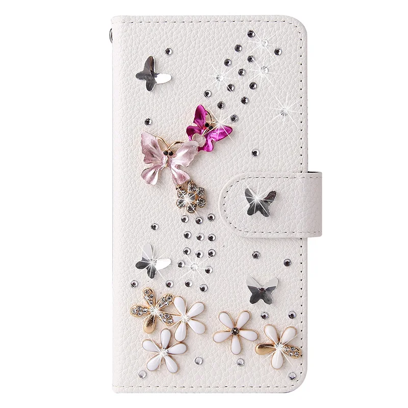 Color: wine red, Material: PU - Flip Glitter Case For Samsung Galaxy S25 Ultra S24 FE S23 S22 S21 S20 Plus A35 A55 A16 A14 A15 A34 A54 Leather Cover Case