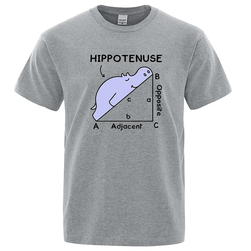 Color: army green, Size: M - Hippotenuse Opposite Adjacent Funny Printed Men Women T Shirts Trigonometric Functions Cotton Short Sleeve Streetwear T-shirt