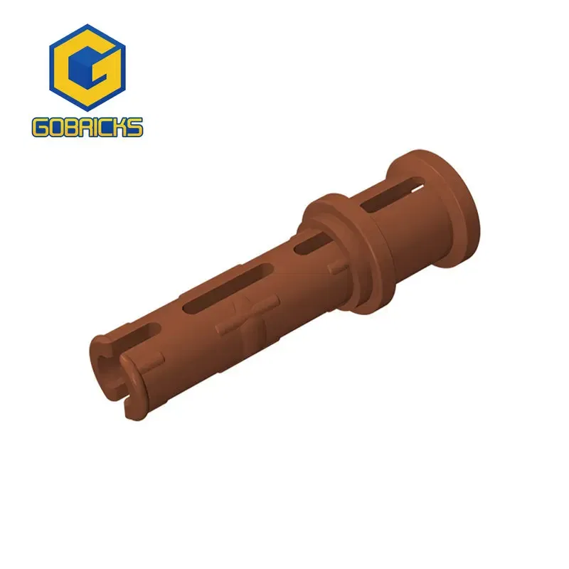Color: Brown - Gobricks 10PCS Bricks Technical Pin 3L with Friction Ridges Lengthwise and Stop Bush Compatible With 32054 Assembles Block