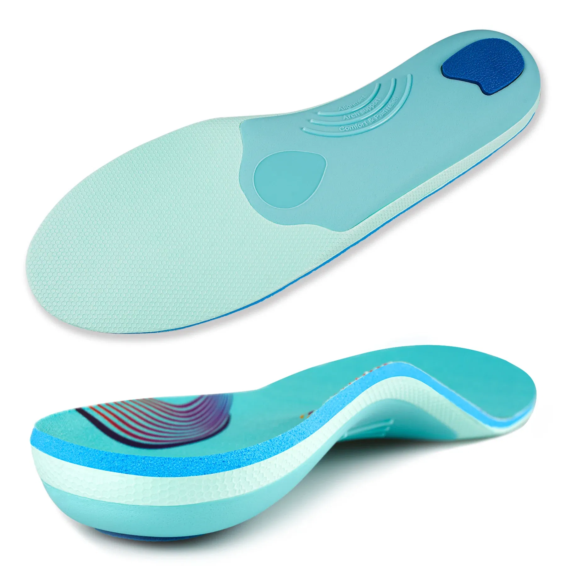 Color: Red, Shoe Size: 17, - iFitna Plantar Fasciitis Orthopedic Sport Insole High Arch Support Men Women Sole, Flat Feet Pain Relief Orthotic Shoe Insert