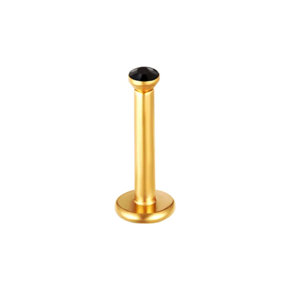Metal color: Antique Copper Plated - 2X 16g 1.2mm Crystal Steel -Gold- Labret Ring Bar Ear Cartilage Tragus Monroe Lip Nose Stud Internally Threaded Piercing