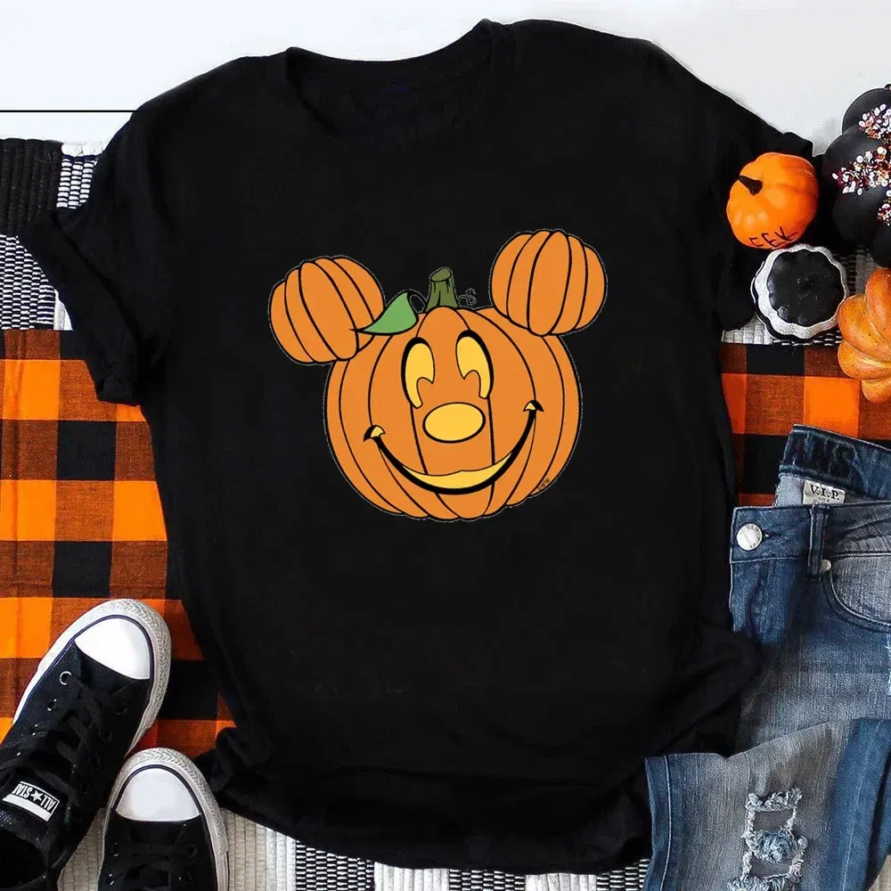 Color: MULTI, Kid Size: 6 - Funny Mickey Minnie Mummy Print Disney Children Cotton T Shirts Trick Treat Fashion Halloween Cute Kid Clothes Girls Streetwear
