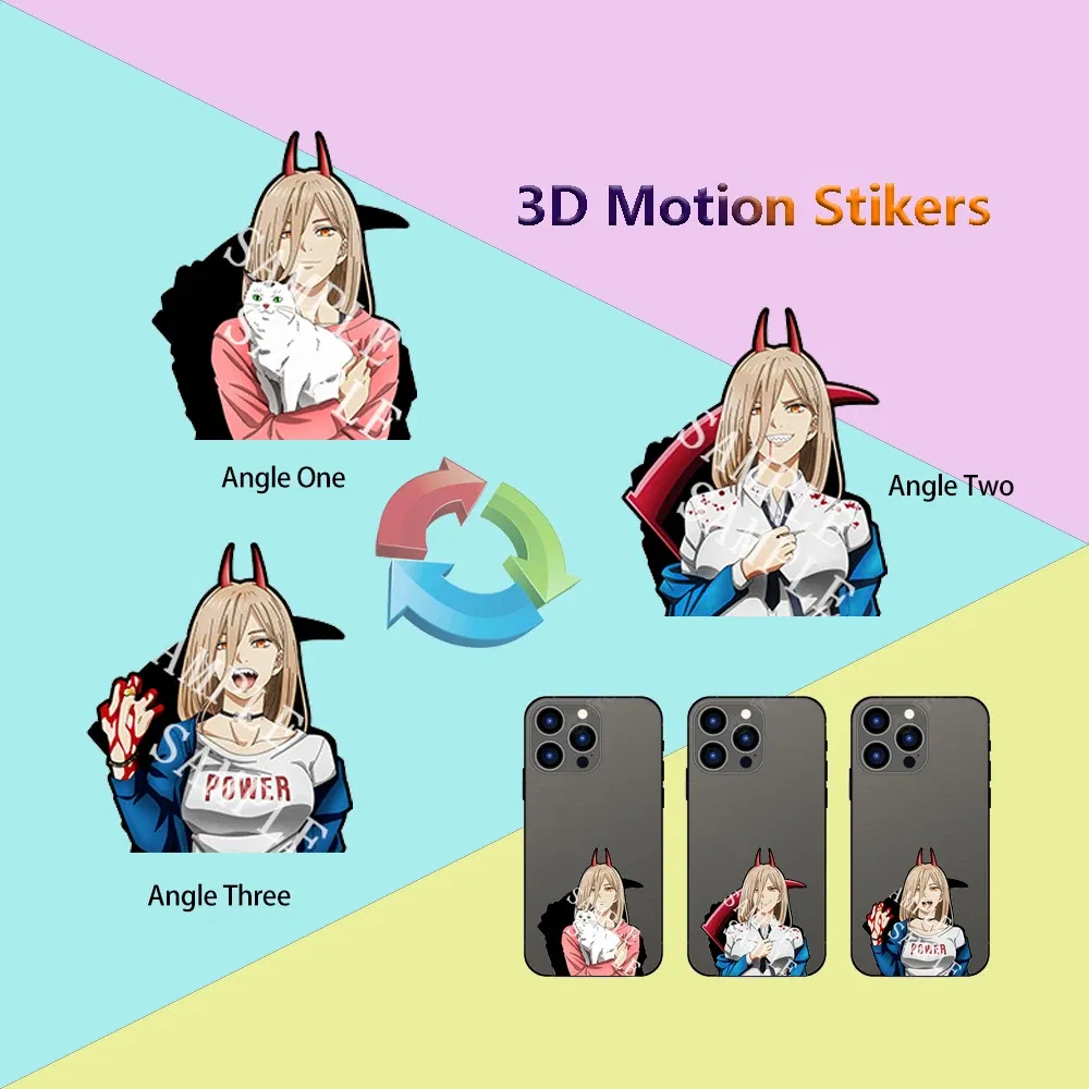 Color: Brown - Anime Mini Motion Stickers Pochita Power Denji Chainsaw Man Attack on Titan Decals for Phones,cup,laptop,Etc.Waterproof