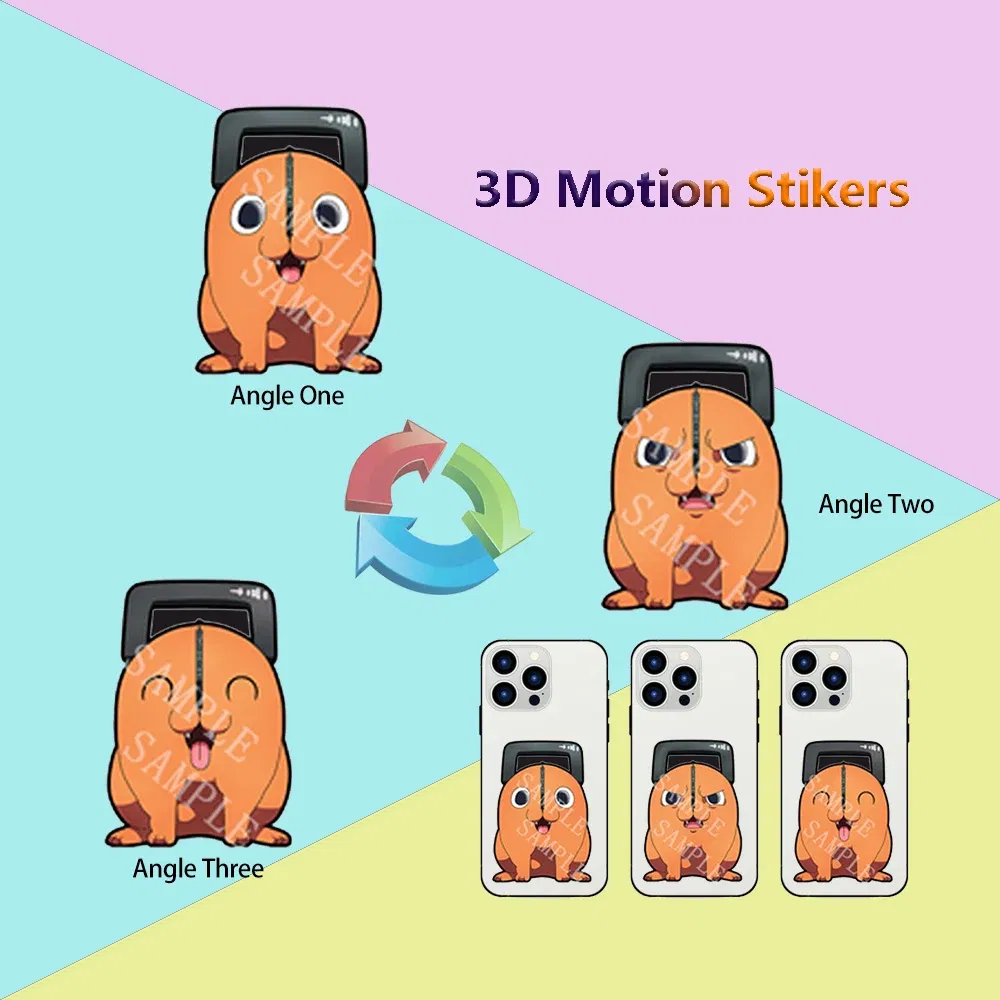 Color: Brown - Anime Mini Motion Stickers Pochita Power Denji Chainsaw Man Attack on Titan Decals for Phones,cup,laptop,Etc.Waterproof