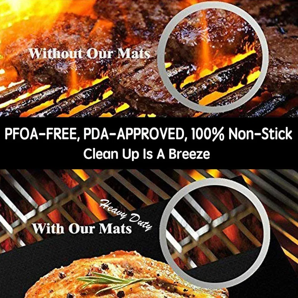Color: Red - BBQ Grill Mat Non-stick Mat Heat Resistant Grill Mat Outdoor Baking Reusable Barbecue Party Mat 40x33cm Grill Accessories
