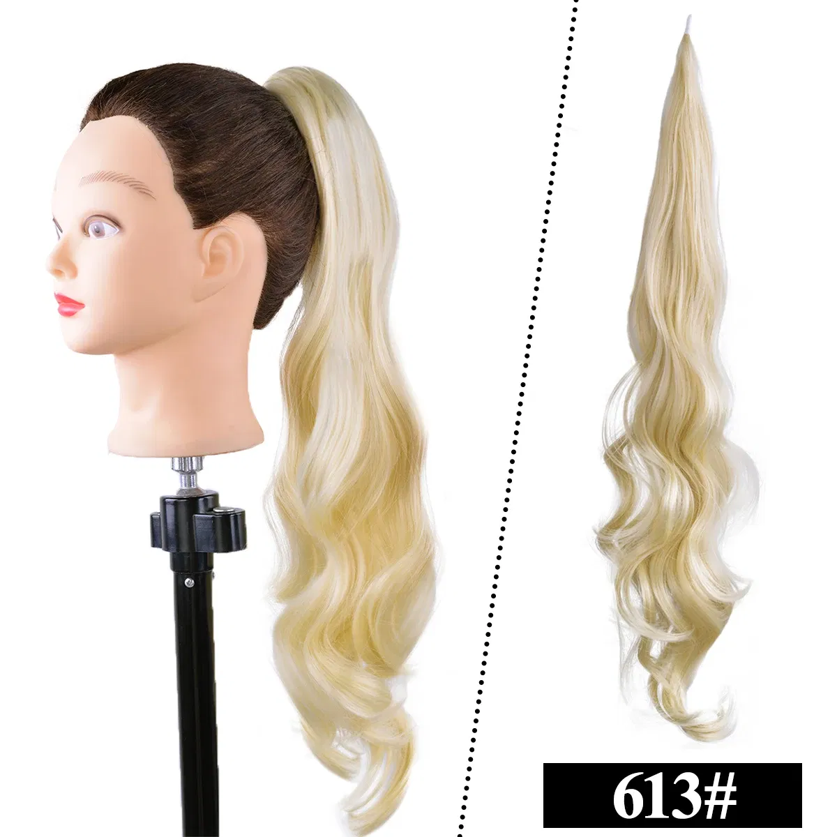 Color: F1/BURG - LINWAN Synthetic Long Straight Wrap Around Clip In Ponytail Hair Extension Heat Reistan Pony Tail Fake Hair