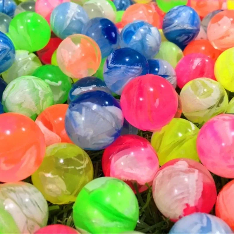 Color: WHITE - 20Pcs/lot Rubber 19mm Cloud Bouncy Balls Funny Toy Jumping Balls Mini Neon Swirl Bouncing Balls Kids Sports Toy Balls Cat Toy