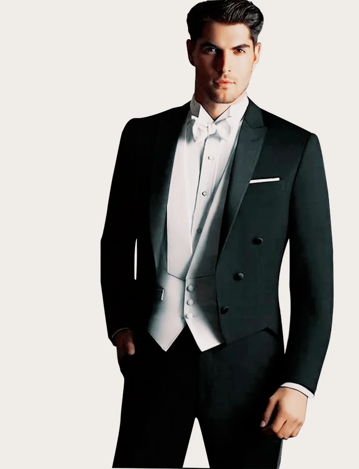 Color: black, Size: 6XL - Men's Tailcoat Suit Slim Fit Formal Business Suit Sets Groomsman Tuxedos Prom Wedding Party Formal 3 Piece Set Jacket Vest Pants