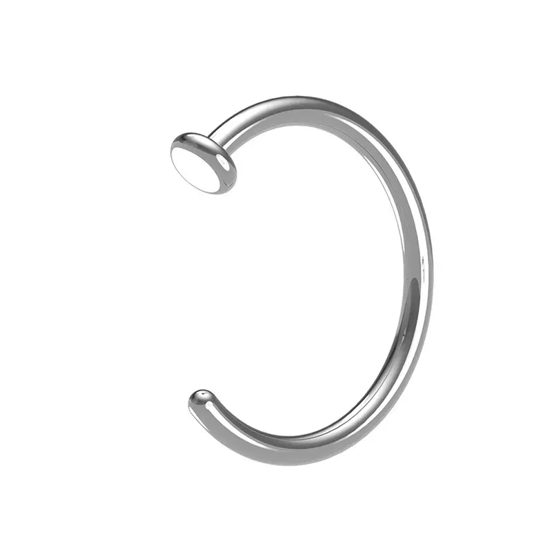 Metal color: none - 6/8/10mm Surgical Steel Fake Non Nose Stud Ring False Lip Curler Septum Piercing Hoop Jewelry for Women Men Body Accessories