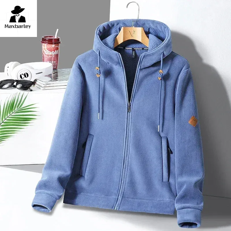 Color: black, Size: S - Winter Warm Cashmere Jacket Mens High-end Ski Fleece Iined Thickened Hoodie Coat Casual Womens Outdoor Camping Cold-proof Jacket