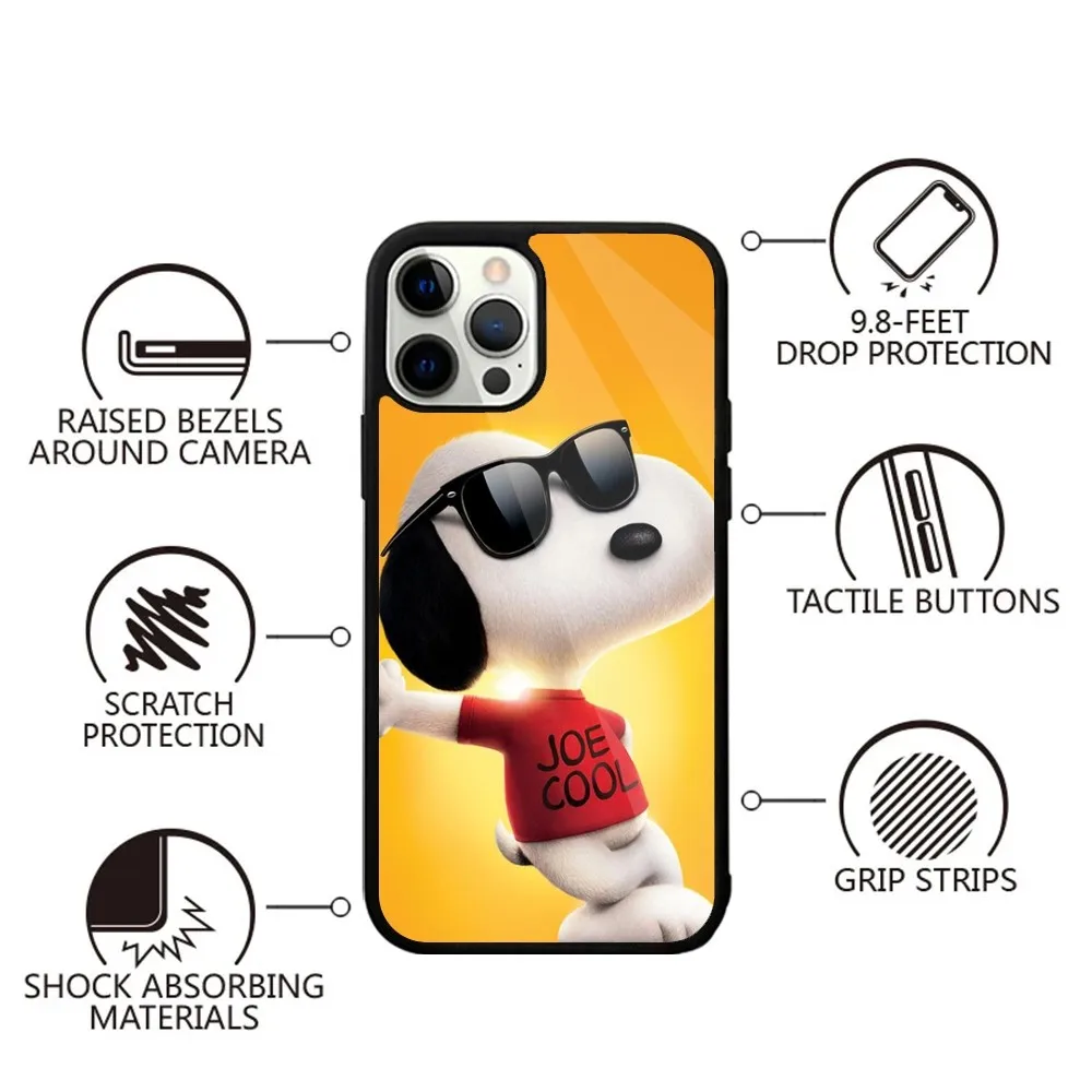 Color: Gold, Material: aluminum - Anime Cartoon-S-Snoopy-s Phone Case For iPhone 16,15,14,13,12,11,Plus,Pro,Max,Mini Magsafe Magnetic Wireless Charging