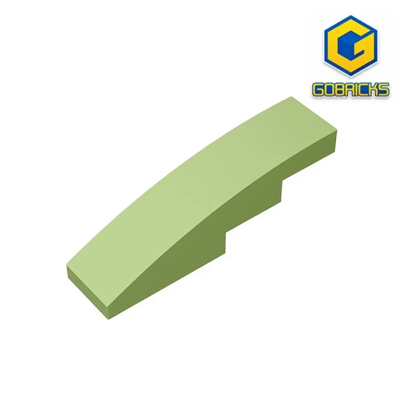 Color: light yellow - Gobricks GDS-658  Slope, Curved 4 x 1 compatible with lego 11153 61678 pieces of children's DIY Educational Building Blocks
