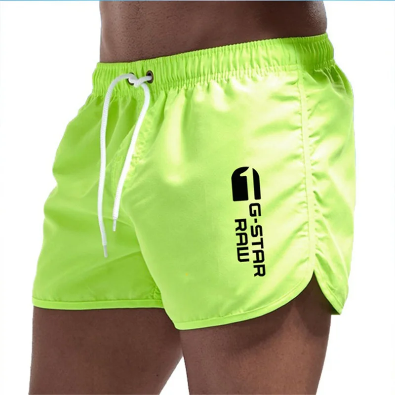 Color: Green, Size: M - Summer new men's luxury beach pants clothing quick dry gym jogging sexy shorts vacation casual swimming trunks