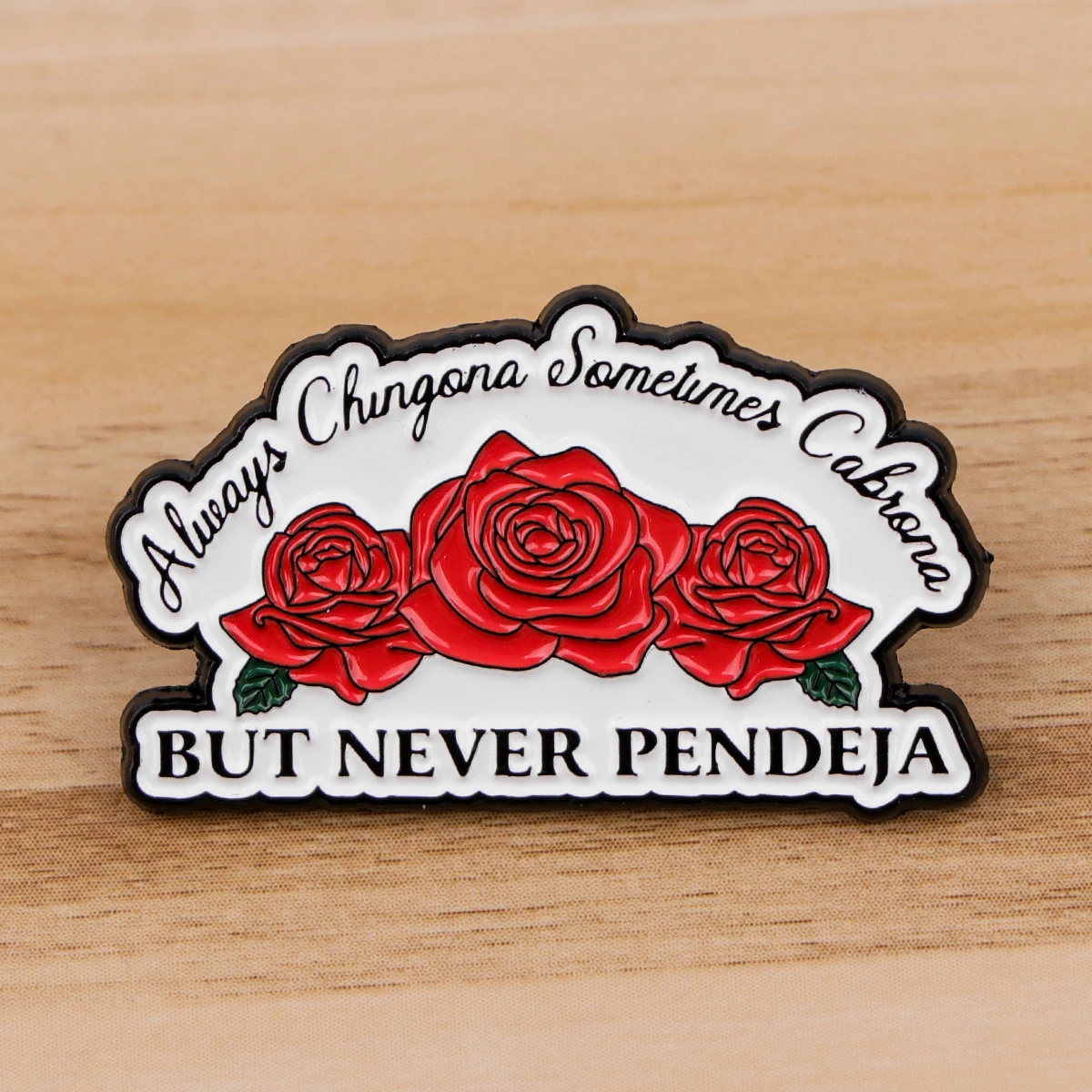 Metal color: Antique Silver Plated, Color: WHITE, Main Stone Color: WHITE - Rose Enamel Pin Lapel Pins Badges on Backpack Women Funny Quotation Brooch Clothes Jewelry Fashion Accessories Gift