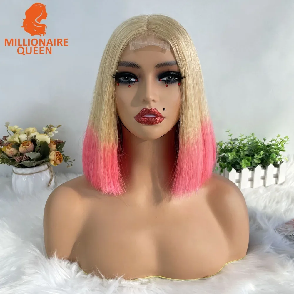 Color: FS1B/99J, Stretched Length: 10inches, Density: 250%, Lace Size: 2x6 - Glueless Vietnamese Hair Straight Short Bob Wigs 2x6Lace Closure Human Hair Wigs for Women Super Double Drawn Lace Closure Wig