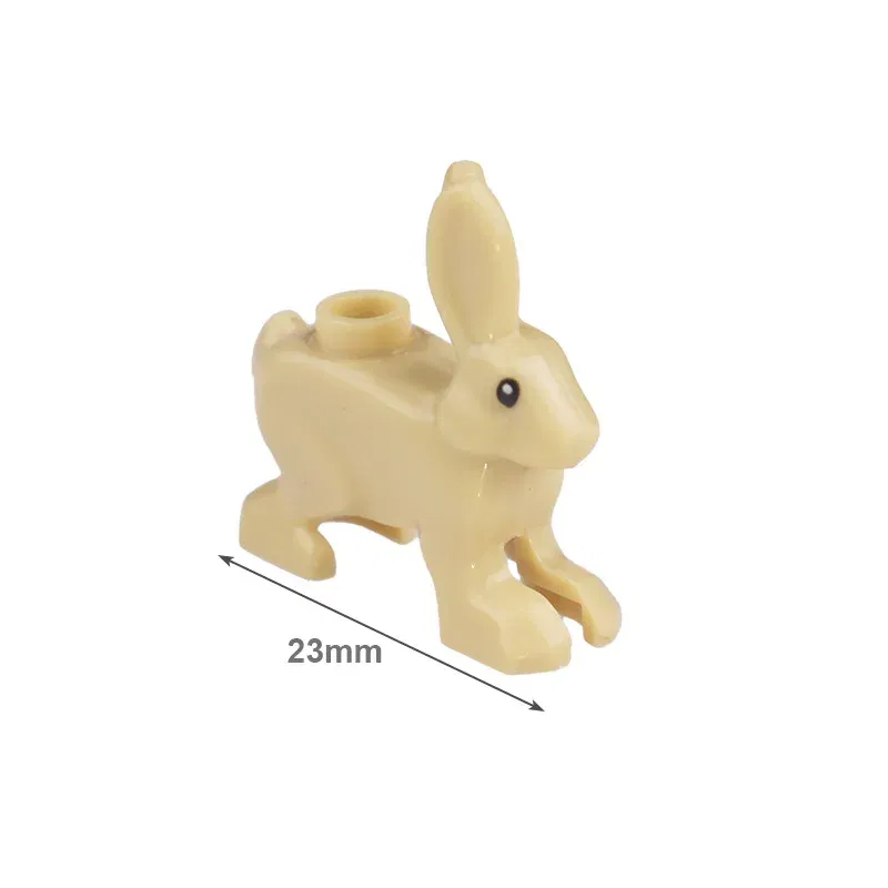Color: Olive Green - MOC City Animal Building Block Figures Hare Dairy Cow Squirrel Dolphin Pug DIY Farm Street View Accessories Bricks Toys Gifts
