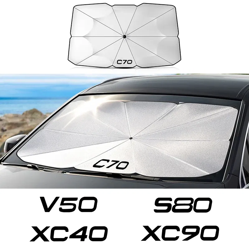 Color: multi - Car Front Shading Car Windshield Sunshade Umbrella For Volvo XC90 XC60 C30 T6 S60 C70 XC40 V40 XC70 V60 V50 S80 S40 AWD V90 S90
