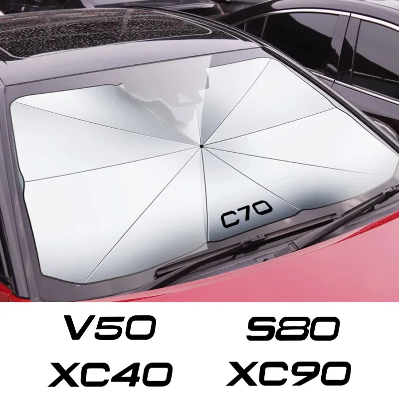 Color: multi - Car Front Shading Car Windshield Sunshade Umbrella For Volvo XC90 XC60 C30 T6 S60 C70 XC40 V40 XC70 V60 V50 S80 S40 AWD V90 S90