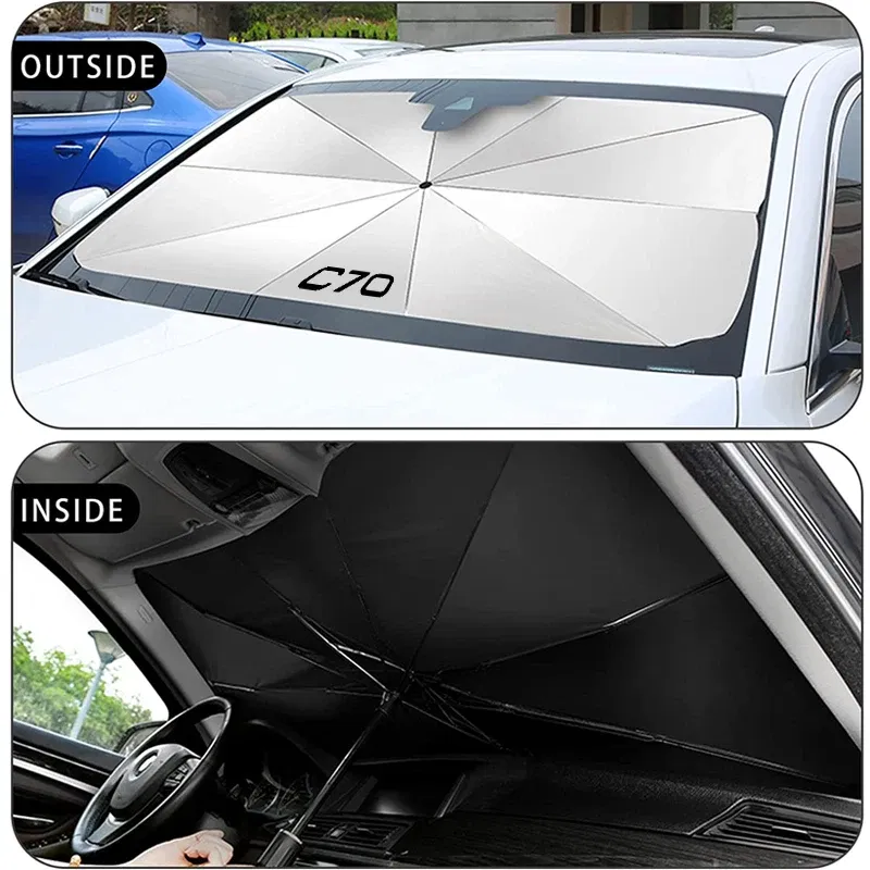 Color: multi - Car Front Shading Car Windshield Sunshade Umbrella For Volvo XC90 XC60 C30 T6 S60 C70 XC40 V40 XC70 V60 V50 S80 S40 AWD V90 S90
