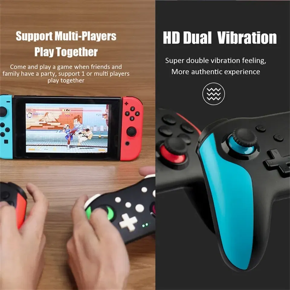 Color: Clear - GAMINJA NS009 Bluetooth Game Controller Wireless Gamepad For Nintendo Switch Console PS3 PC Windows 7 10 Dual Vibration Joystick