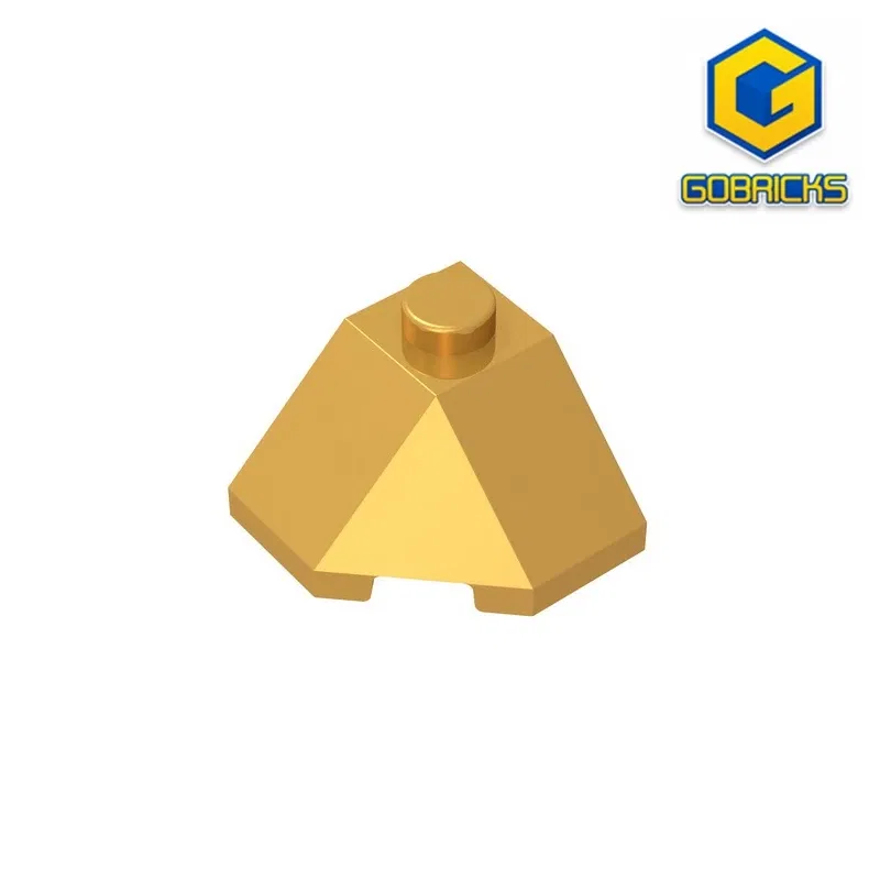 Color: DARK GRAY - Gobricks GDS-802 ROOF TILE 2X2X1 45 DEGR.-BOT.45DEGR. compatible with lego 13548 children's DIY Educational Building Blocks Tech