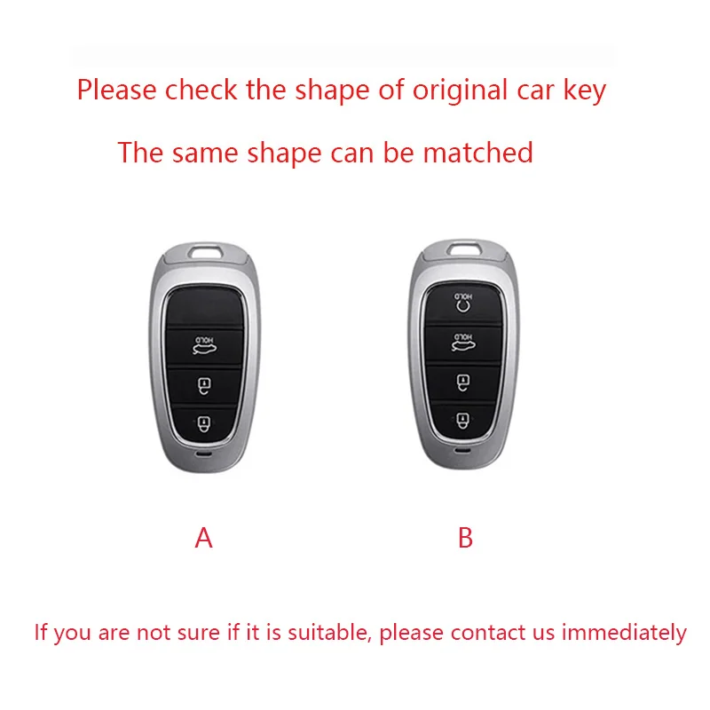 Color Name: PURPLE - New Auto Alloy Car Key Case Cover Fob for Hyundai Solaris Sonata Hybrid NEXO NX4 New Grand Santa Fe Tucson 2020-2024 Accessories