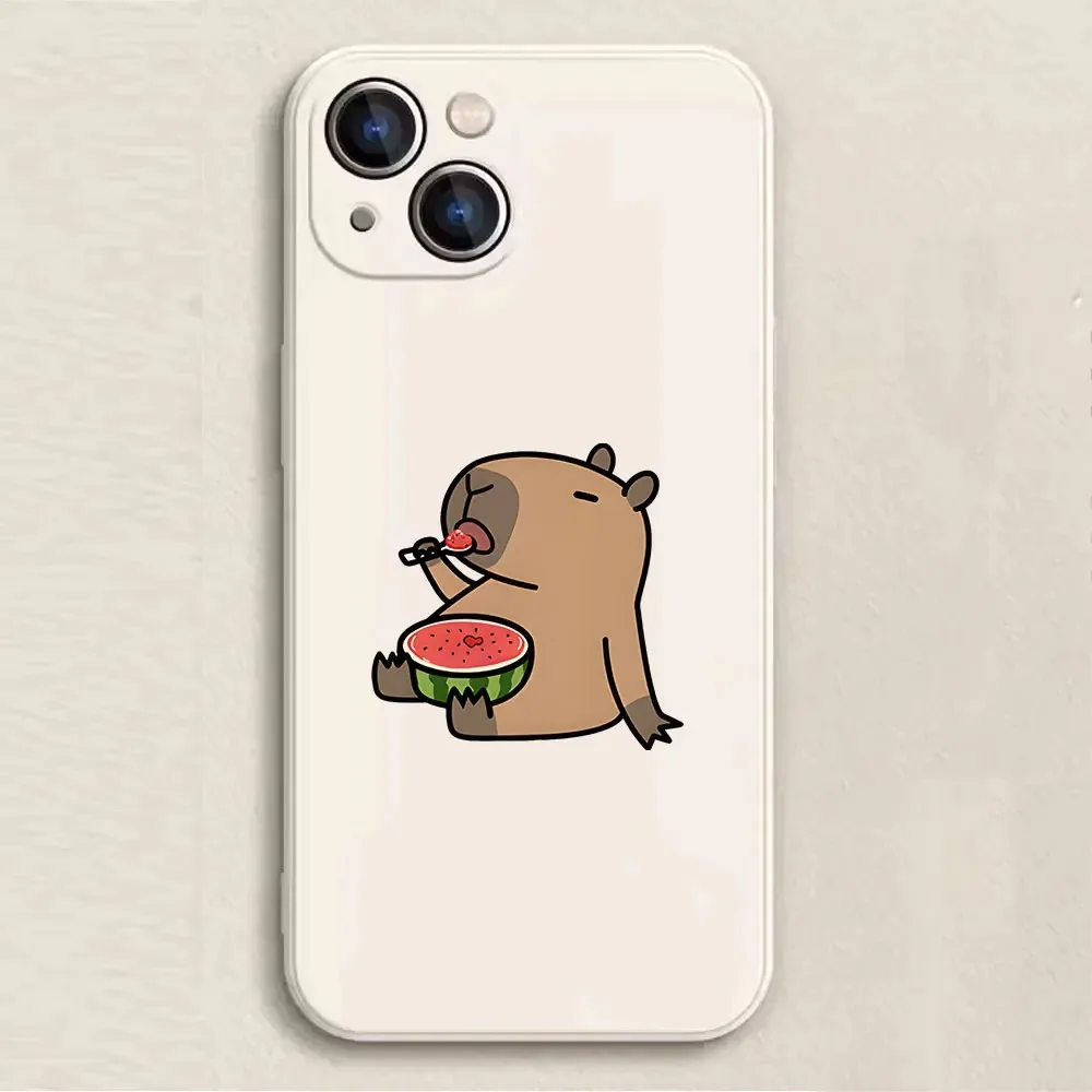 Color: Blue, Material: Silicon - Cartoon Animal Capybara Phone Case For Samsung Galaxy S10 S20 S21 S22 S23 S24 FE Plus Ultra Note 20 Couple Paired Silicone Cover