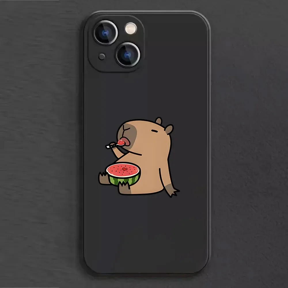 Color: Blue, Material: Silicon - Cartoon Animal Capybara Phone Case For Samsung Galaxy S10 S20 S21 S22 S23 S24 FE Plus Ultra Note 20 Couple Paired Silicone Cover
