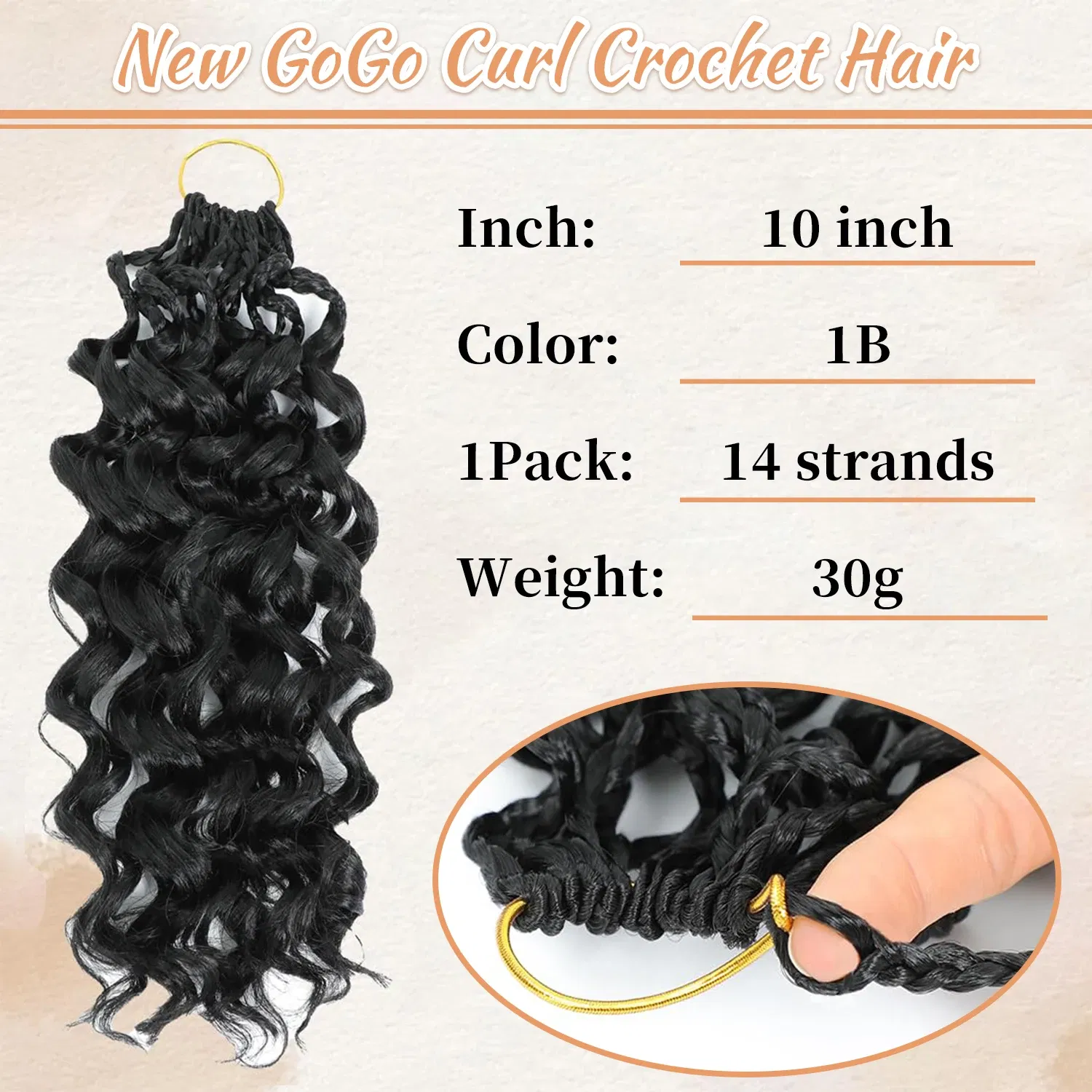 Color: #27, Stretched Length: 10inches, Bulk Buy: 1Pcs/Lot - Box Gogo Curl Crochet Hair for Black Women Pre looped Short Ocean Wave Crochet Hair Water Wave Beach Curl Crochet Braiding Hair