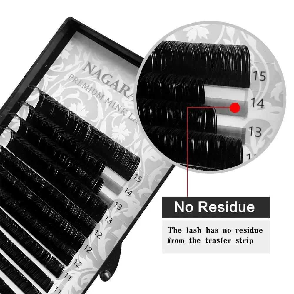 Thickness: 0.07mm, Curl: C, Length: MIX - NAGARAKU 6 Cases Classic Mix Eyelash Extension Natural Soft Supplies Synthetic Mink Individual 7-15 Mix 16 Lines High Quality