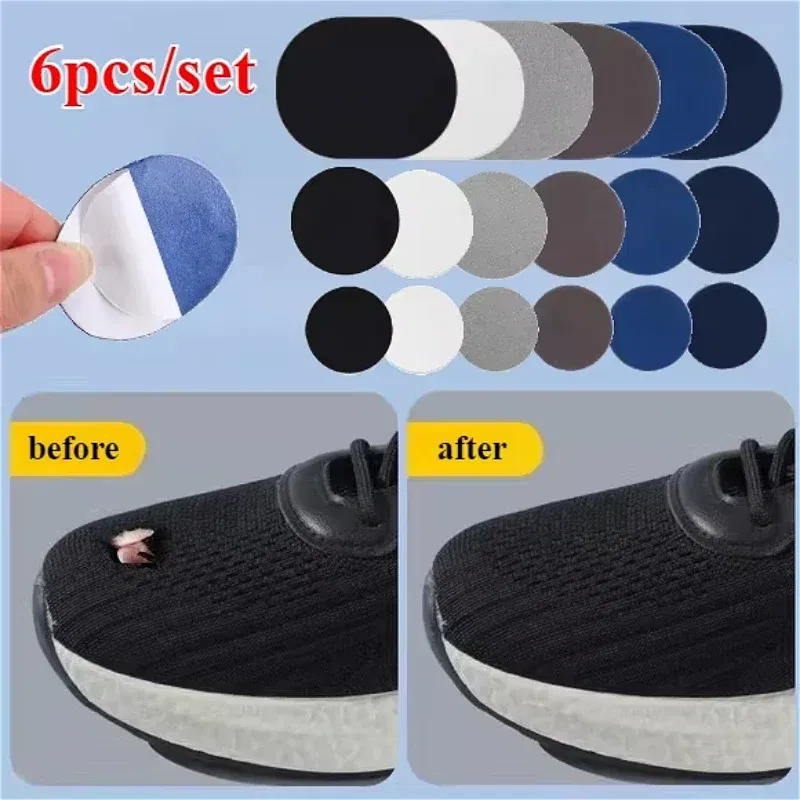 Color: black - 6pcs Heel Wear Repair Shoe Patch Stickers Unisex Anti-Wear Heel Protector Adhesive Patch Repair Shoes Heel Sneakers Protector